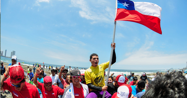 Chile made history by winning it’s first ever ISA Gold Medal thanks to the 17 year old, Yoshua Toledo, who won Gold in Junior Boys U-18. Photo: ISA/Rommel Gonzales