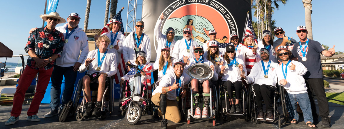 El Equipo de EEUU Gana una Histórica Primera Medalla de Oro en el Stance ISA World Adaptive Surfing Championship 2018