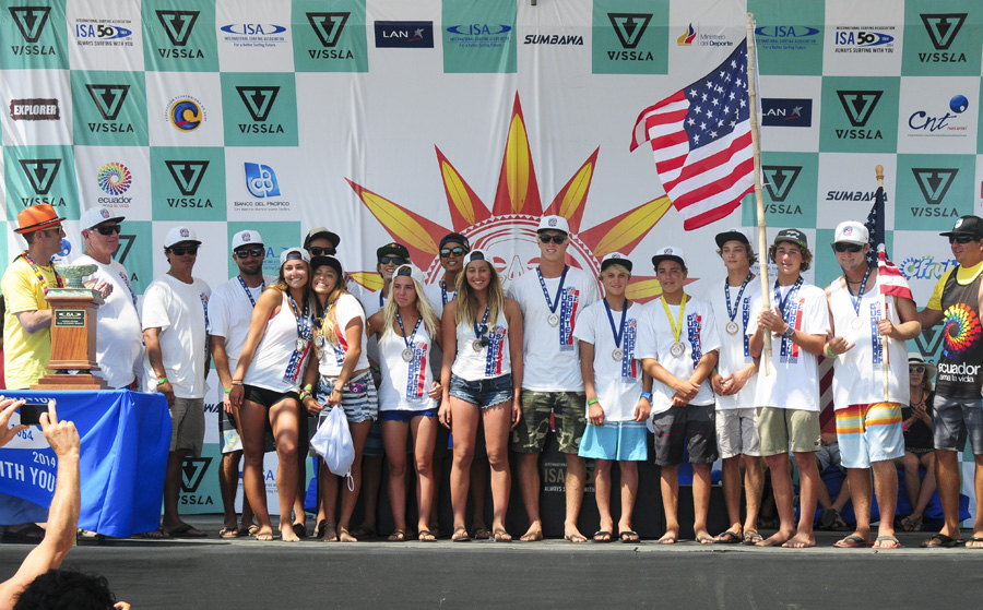 Team USA, Copper Silver at the VISSLA ISA WJSC 2014. Credit: ISA/Michael Tweddle