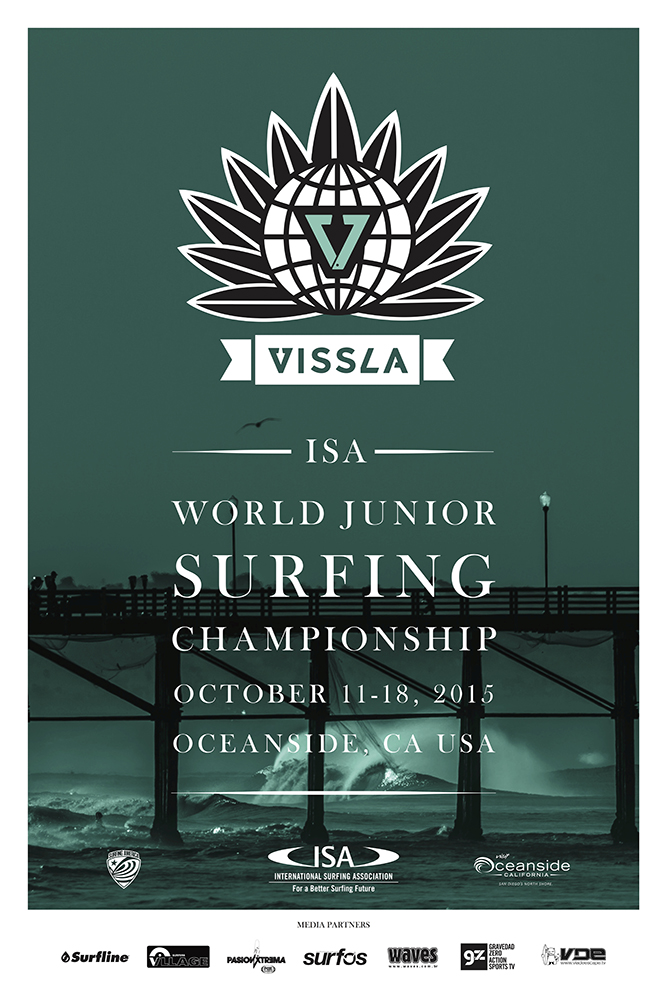 El póster oficial del VISSLA ISA World Junior Surfing Championship 2015.