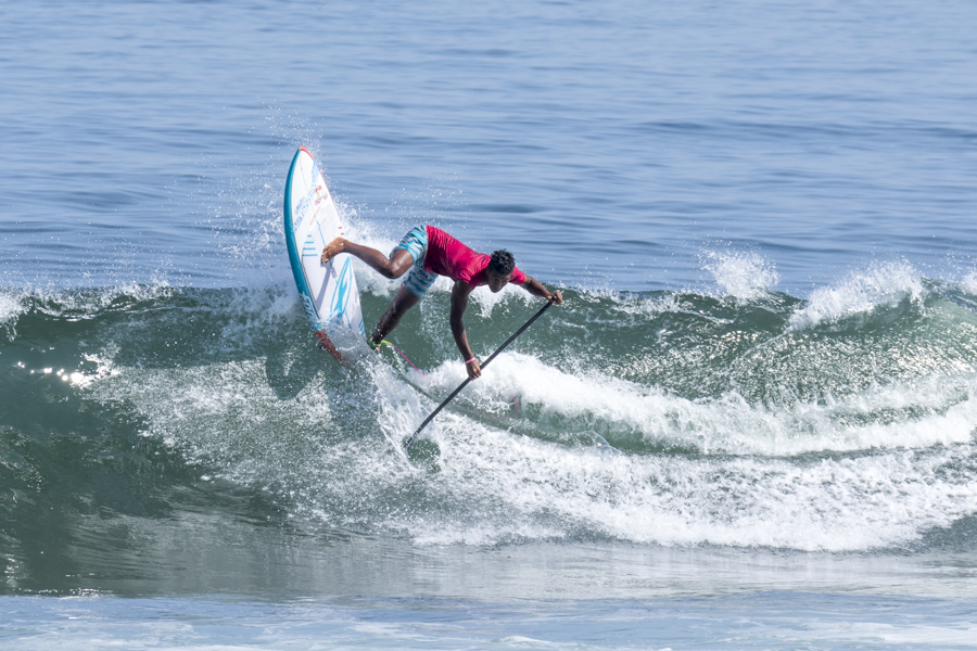 Mauiki Raioha surfed with power for Team Tahiti, however following two Repechage Rounds fell just short of advancing. Photo: ISA/Ben Reed