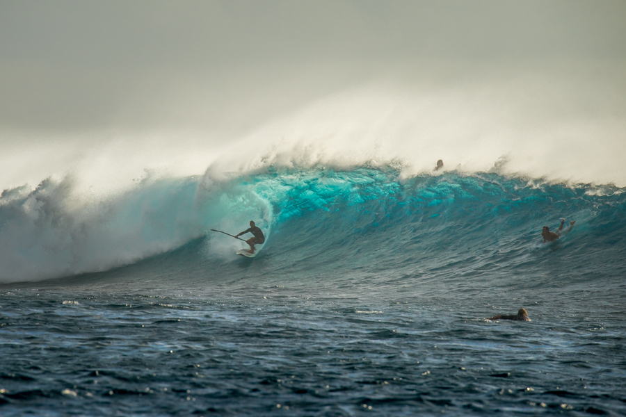 Cloudbreak has been providing solid swell for the competitors to warm up for the competition. Photo: ISA / Sean Evans