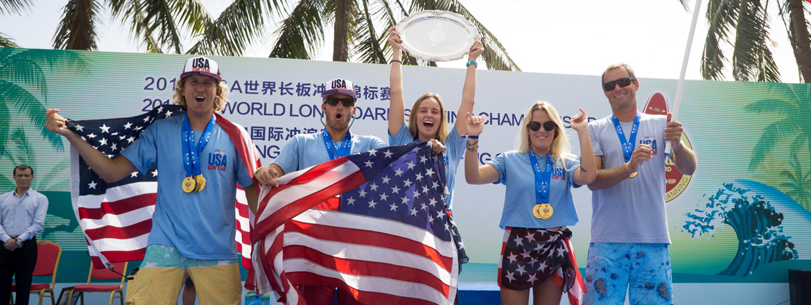 Con Tres Medallas Individuales, el Equipo de EEUU Gana el 2018 ISA World Longboard Surfing Championship