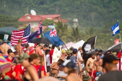Flags Crowd Jaco Beach. PHOTO: ISA / Jimenez