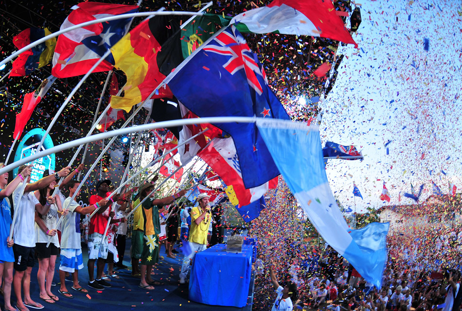 More than a century since Duke Kahanamoku, the father of modern Surfing, first expressed his wish to see Surfing in the Olympics at the 1912 Games in Stockholm, the Olympic dream has come true. Pictured, ISA President, Fernando Aguerre, declares open the 2012 ISA World Junior Surfing Championship in Panamá. Photo: ISA