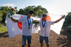 Silver and Copper medalists JPN Kanoa Igarashi and Shun Murakami.Photo: ISA / Sean Evans